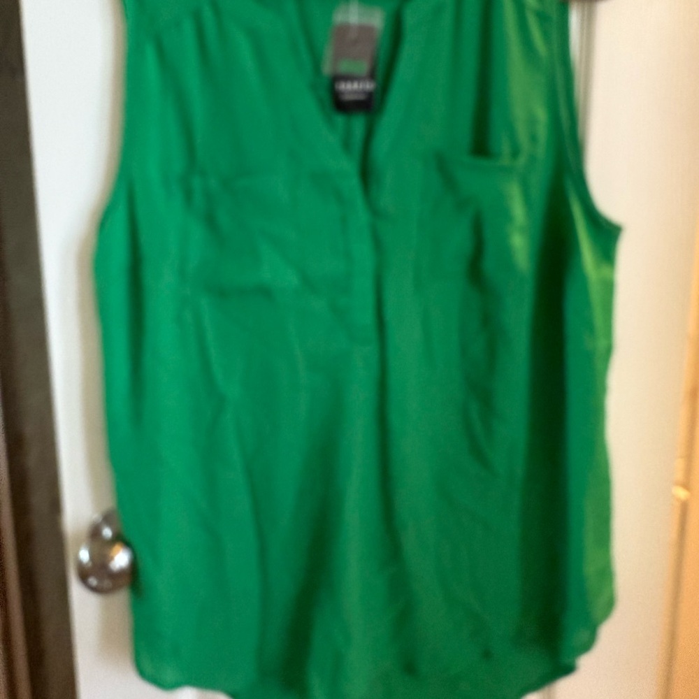Green Sleeveless Blouse
